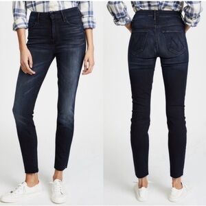 MOTHER HW Looker Ankle Fray in Night Owl Skinny Jeans